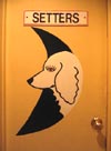 photograph of a restroom door labeled SETTERS